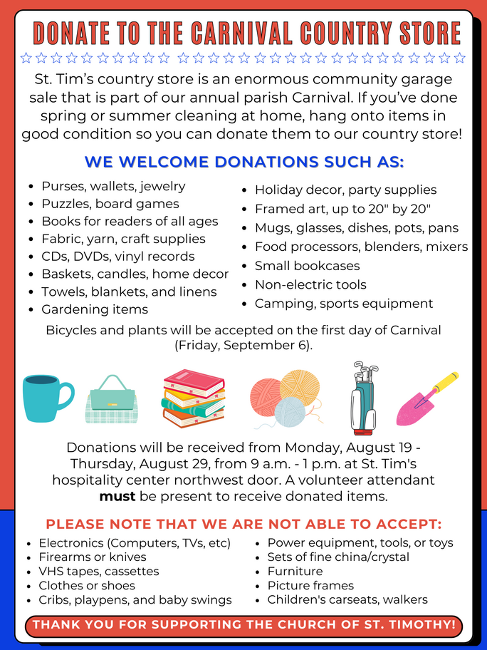 Carnival 2024 Church of St. Timothy Blaine, MN